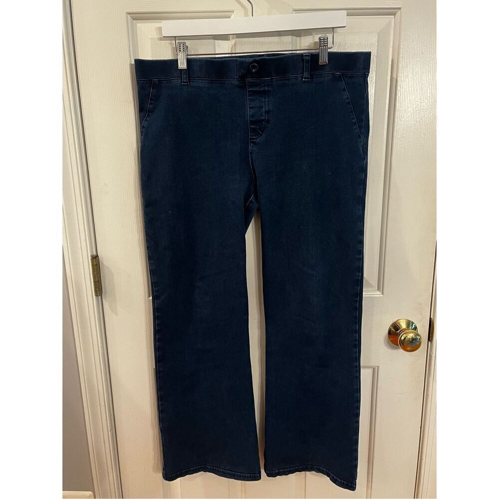 Betabrand Pull On Flare Jeans Medium Wash sz XLP EUC